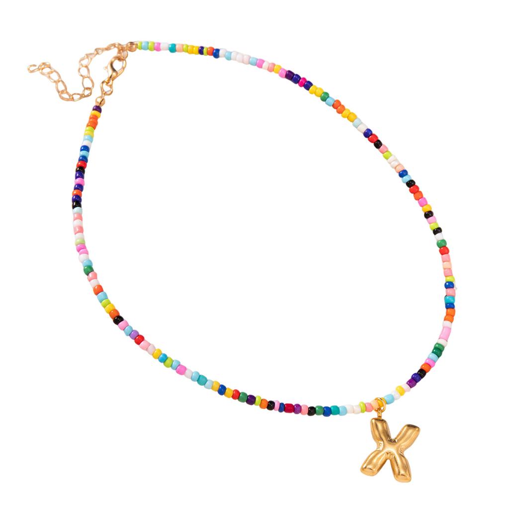 Colorful Initial Necklaces Christmas Gifts for Girls Grandkids Teenage Birthday Gifts, Gold Letter Pendent Necklace Jewelry