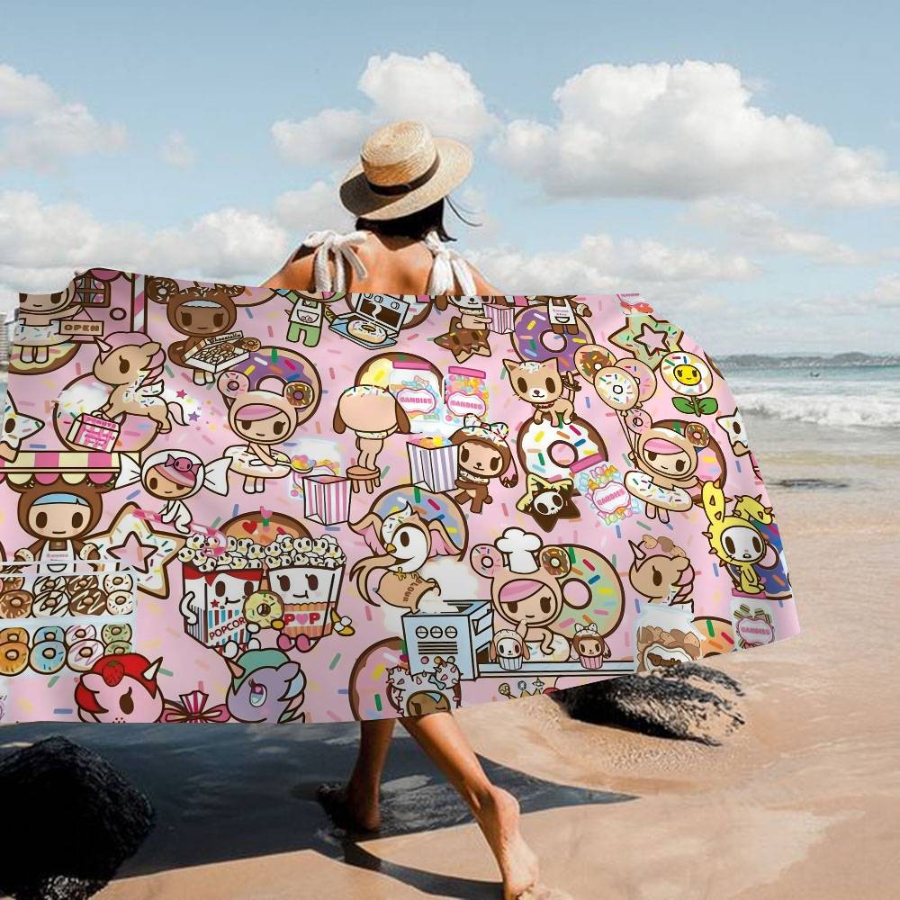 Japan Tokidoki Anime Badetuch Mikrofaser Weich Wasserabsorbierend Atmungsaktiv Für Mädchen Kinder Dekoratives Cartoon Strandtuch