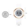 GOLDEN HOUR Waterproof Sports Ladies Digital Chronograph Silicone Strap Watch Rose Gold Starlight Milk White. Modern