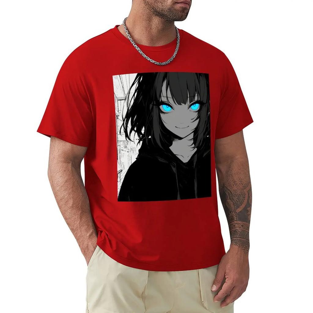 Creepy Pop Blue Eye Glow T-shirt kawaii clothes anime big and tall t shirts for