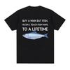 Funny Fish Diagram Meme Graphic T Shirt Men Women Retro High Quality Fashion T-shirts Tops Casual 100% Cotton Oversized T-shirt