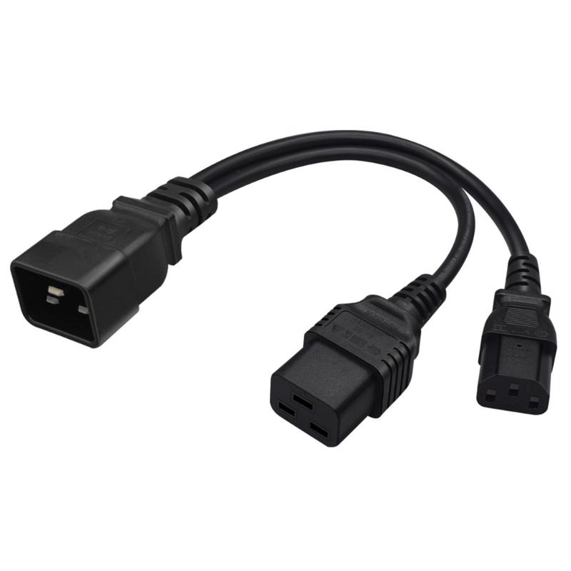 C20 To C13+C19 Y Splitter Power Plug Cord Single IEC 320 C20 Male To C13+C19 Female Splitter Extension Adapter Cable
