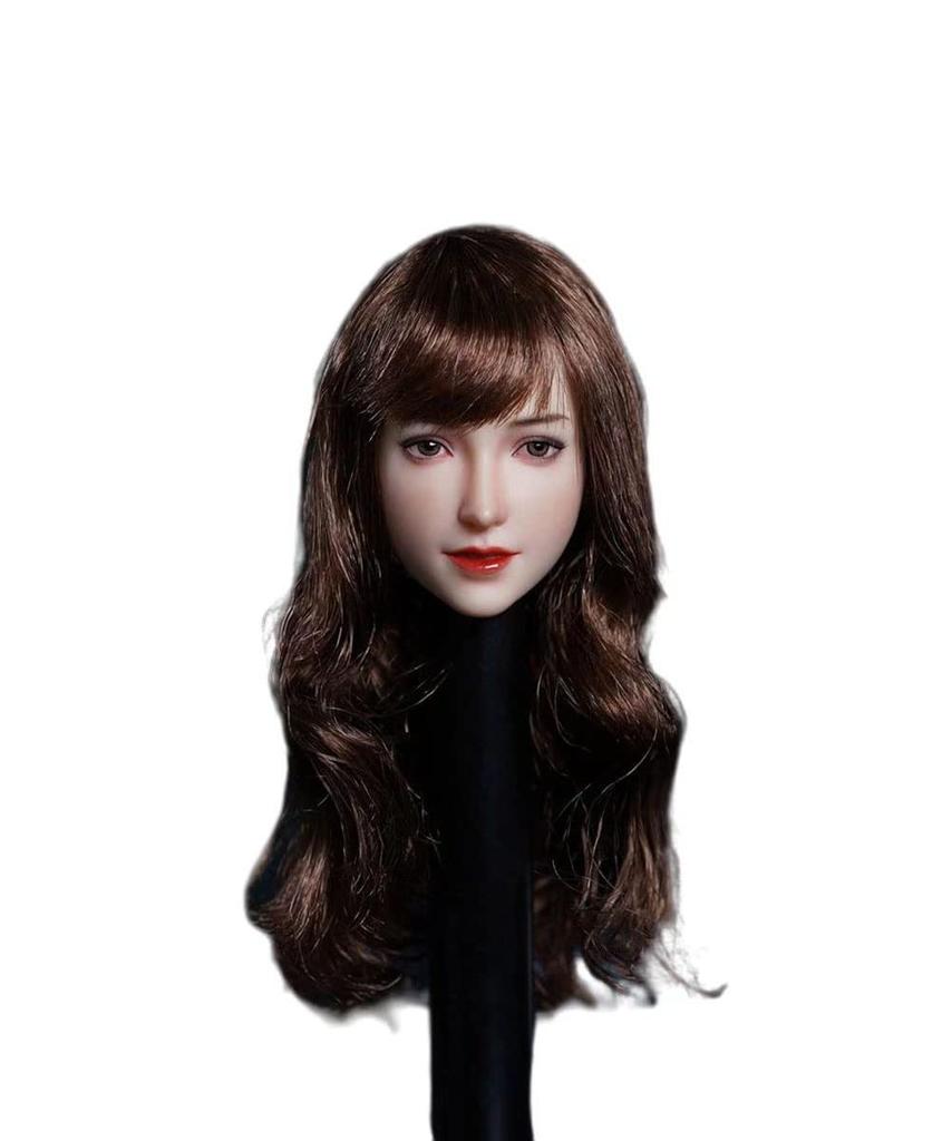 1/6 Scale Sculpted Beauty Head Carving Figure Head Girl Carving Fit 12 Inch Female Action Figure