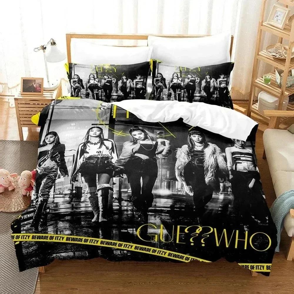 Kpop Group Itzy Bedding Set 3D Printed Suitable For Bedroom Duvet Cover Set With Pillowcases Kids Home Textile