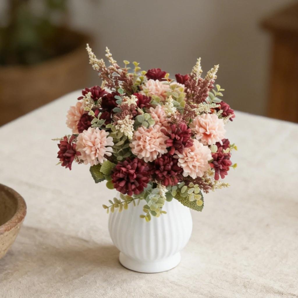 Artificial Flower Lavender Ball Chrysanthemum Combination Brial Bouquet Home Room Table Decora Wedding Valentine's Day DIY Gift