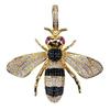 European and American Popular Bee Style Trendy Brand Personality Pendant with Micro Inlaid Colored Zircon