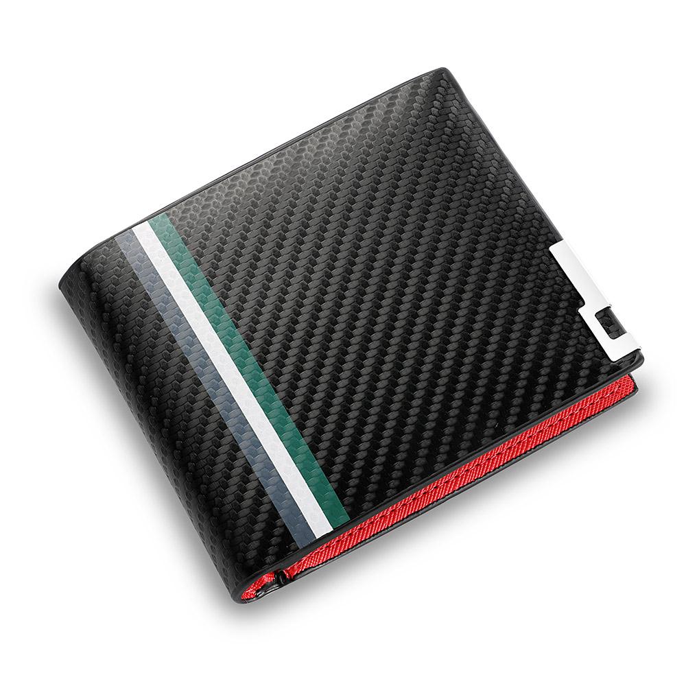 

Carbon Fiber Men s Short Wallet Black Pu Leather Minimalist Wallet Men s Personality Credit Card Holder Men s Wallet