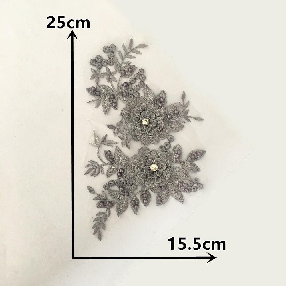 

Gray I Polyester Embroidery Three-Dimensional Single Flower Beads Sewing Lace Diy Decoration With Collar Clothing Accessories Accessories Style 1357 (1 piece)