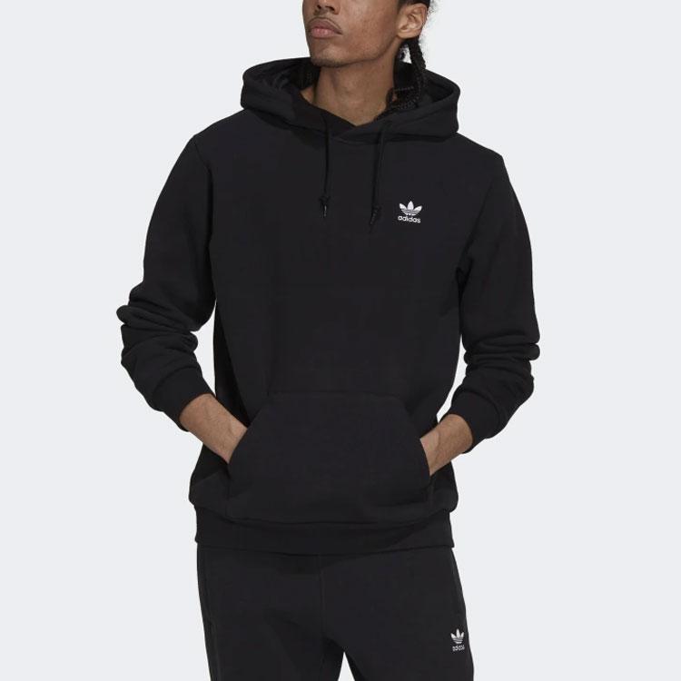 Adidas Originals Essentials Solid Logo Fleece Hoodie Men Tops Black H34652