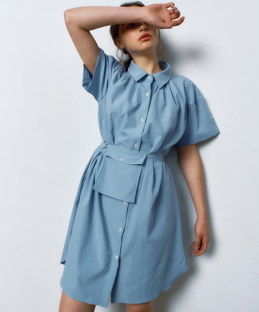 MANAVIS7 Mar Long Shirt Dress [Sora]