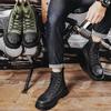 2025 New Men's High-top Anti-collision Work Boots 2025 Spring and Autumn Big-head Motorcycle Boots Canvas Shoes Fashion Boots