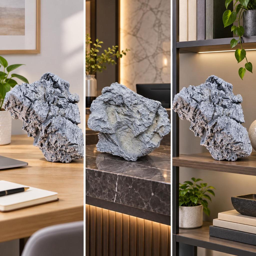 PU Foam Artificial Rock Realistic Decorative with Rugged Textured Surface WaterCleanable