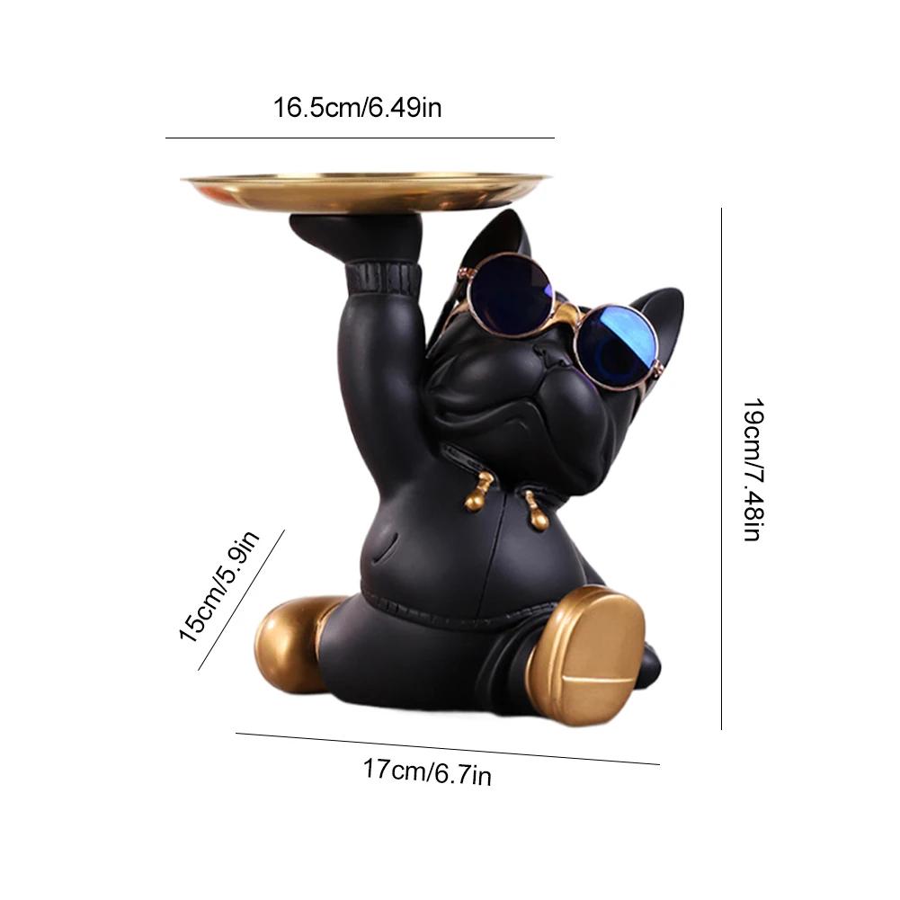 Geometric Shape Figurine Resin Statue Entrance Key Holder Cat Bear Tray Candy Lipstick Jewelry Sundries Storage Home Decoration