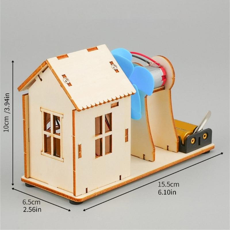 Pädagogisches Windkraftgenerator-Modellset Für den Schul-Naturkundeunterricht Einfacher handgefertigter Aufbau Mit LED-Anzeige