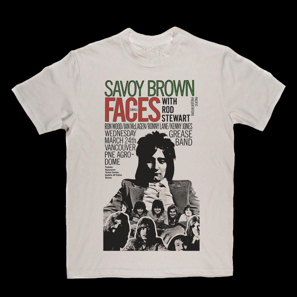 Rod Stewart With Small Faces Savoy Brown Cotton White All Size T Shirt LL378 Unisex T-Shirt L
