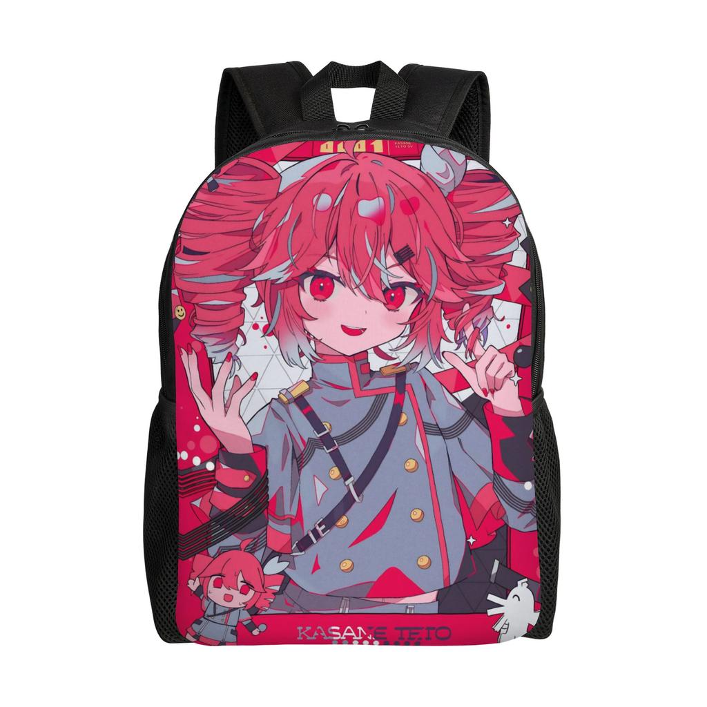 Cartoon Kasane Teto Rucksack für Männer Frauen Teenager High School Arbeits-Tagesrucksack Laptop Computer Leinwandtaschen Sport