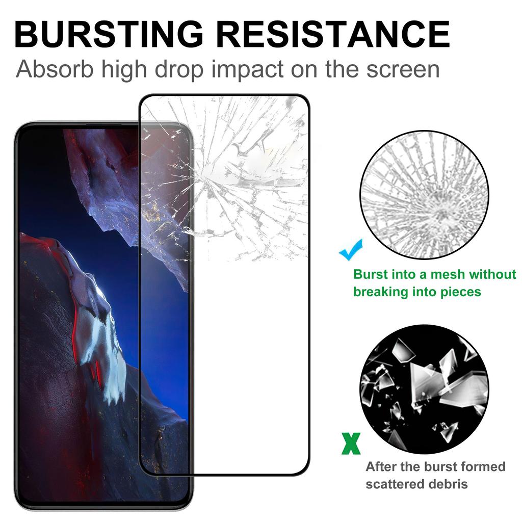 Für Xiaomi Poco F6 Pro 5G/K70 5G/K70 Pro 5G Vollbildschutzfolie Schwarzer Rand AGC-Glas Vollklebend HD Klare Folie