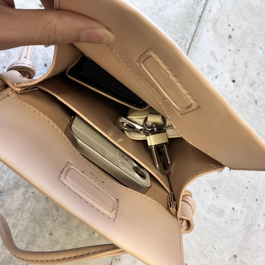 [mauve] Square Simple Smartphone Shoulder Bag, Mini Shoulder Bag for Women, Stylish, Lightweight, Crossbody Bag, Valuables Pouch, Travel, Bicycle