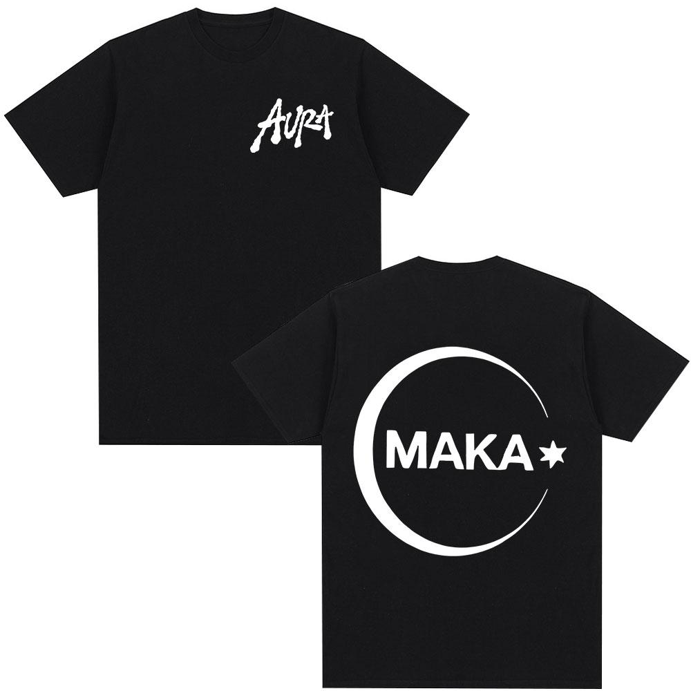 

Rapper Maka Aura 2025 Tour Merch T Shirts Men Women Fashion Vintage Street Tshirt Casual Cotton Short Sleeve T Shirt Streetwear 4XL