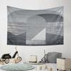 Geometric Gray Tapestry Design Pattern Wall Hanging Tapestry Decorative Tapestry Home Decor for Bedroom and Living Room