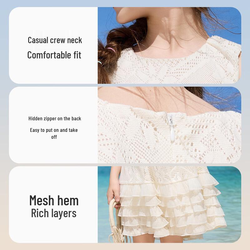 ASK JUNIOR Girls' Summer Breathable Mesh Princess Dress