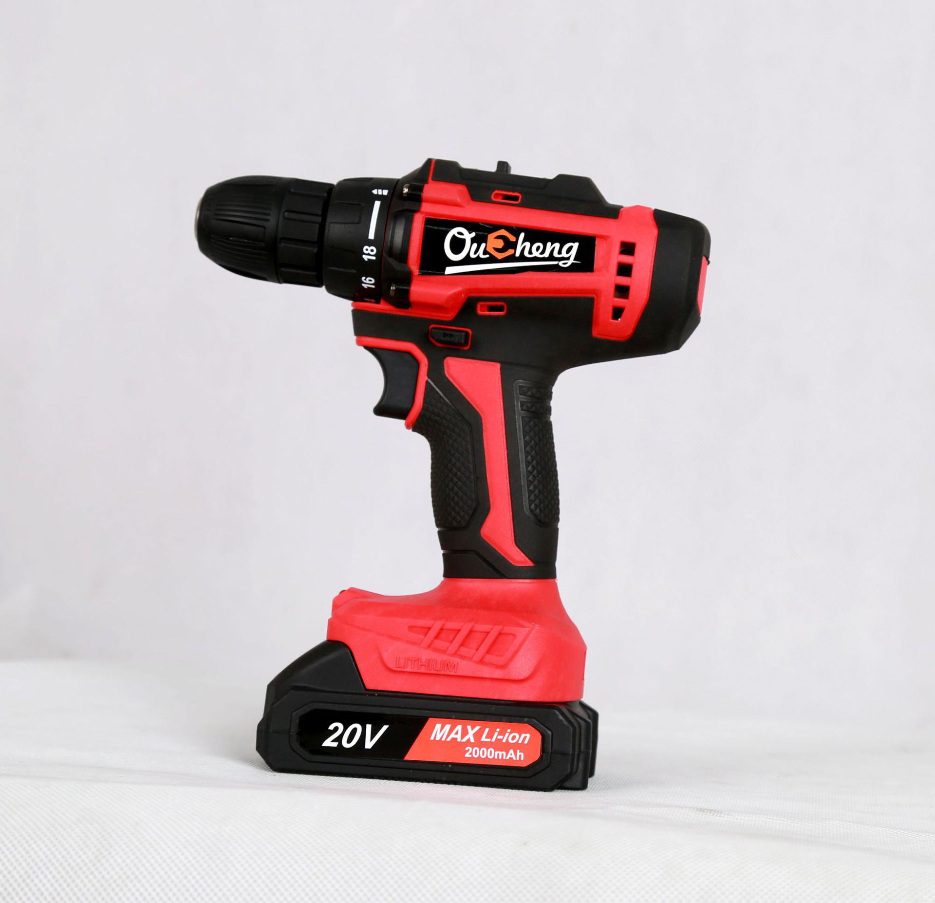 

20V Lithium Battery Hand Drill: Brushed Electric Drill & Screwdriver with Impact Function for Household Use