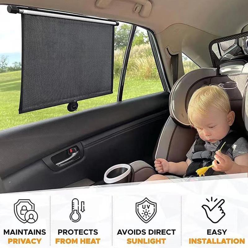 2 Pack Car Window Shade For Baby,Car Sun Shade For Baby With Uv Protection Retractable