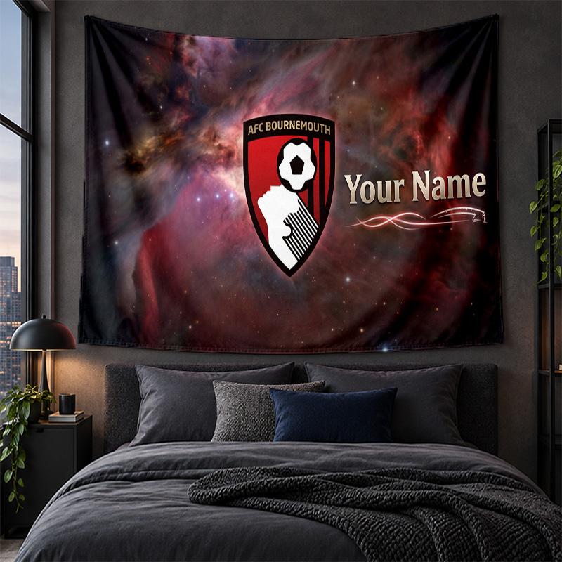 Personalized Tapestry Wall Hanging Bournemouth Football Pattern Art Background Cloth