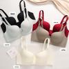 Glossy Seamless Push-Up Bra for Women - Versatile, Cross-Back, Anti-Sagging, Uplift Design for Small Chest