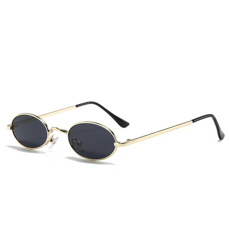 

Trendy Oval Retro Metal Sunglasses Men UV400 Protection Vintage Sun Glasses Small Frame Punk Eyepiece Cyberpunk Eyewear