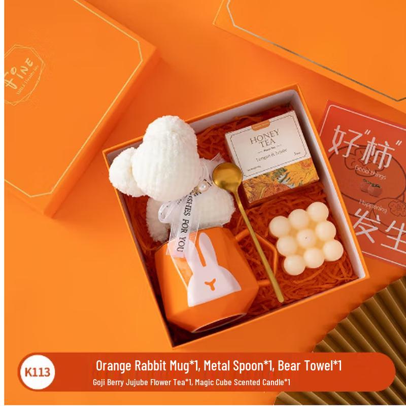 ShengJia Ceramic Mug, Towel & Candle Gift Set