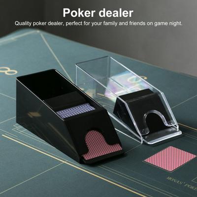 Poker Kart Dağıtıcısı Taşınabilir Standart Boyutlu Kart Dağıtım Ayakkabısı Dağıtıcı Tutucu Şeffaf Atık Tepsisi Casino Masa Oyunu Masa Aksesuarı