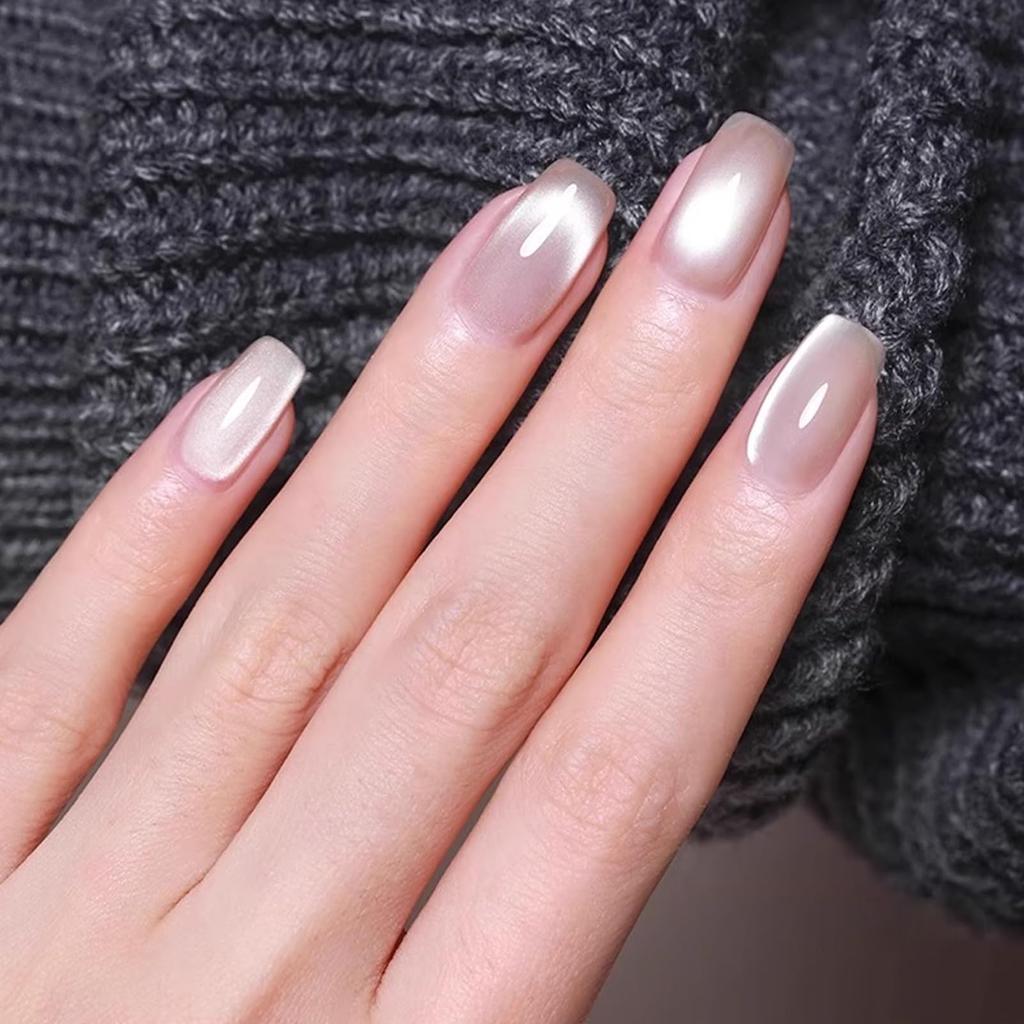 RONRYXA Nail Magnets for Gel Nails Strong Magnets for Increased Success Nail Art Cat Eye Design Heart Magnet Nail DIY Cat Eye Gel Nail Art Silver -