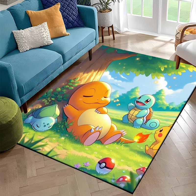 Charizard 3D Painting Japan Cartoon Pokem0n Carpet Rug for Bedroom Living Room Home Sofa Decoration,kids Large Decor Floor Mat