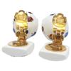 CHANEL [Excellent Condition] 98P CC Logos Soccer Ball Motif Multi-Stone Earring Gold / WhiteUsed
