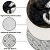 Black and White Cat Design Flannel-printed round floor mats are slip-resistant Suitable for room bedroom terrace garden carpets