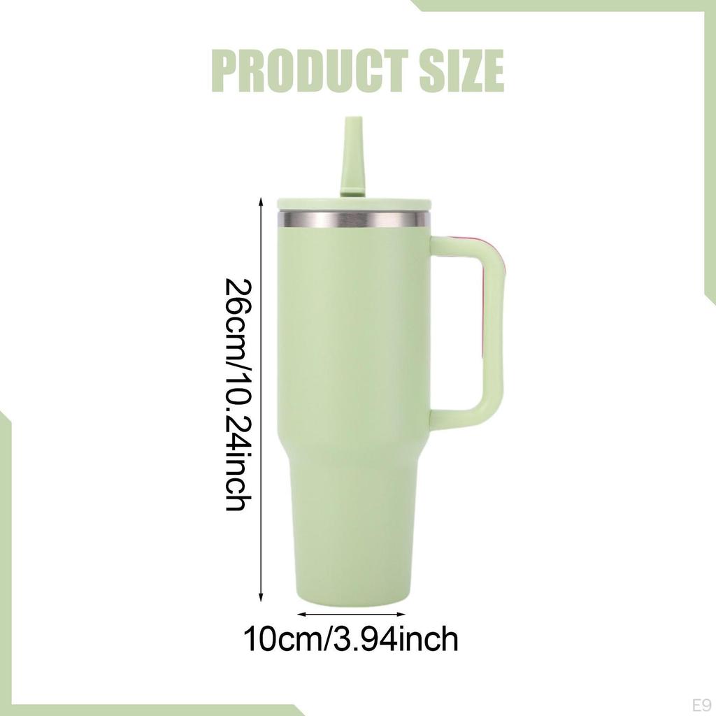 Insulated Tumbler with Handle for Hot/Cold Drinks Travel Mug Water Bottle Black
