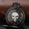 Black Steam Punk Quartz Pocket Watch Super Rebel Special Forces Hero Fob Chain Watch Pendant Necklace Gift Men's Children's Gift