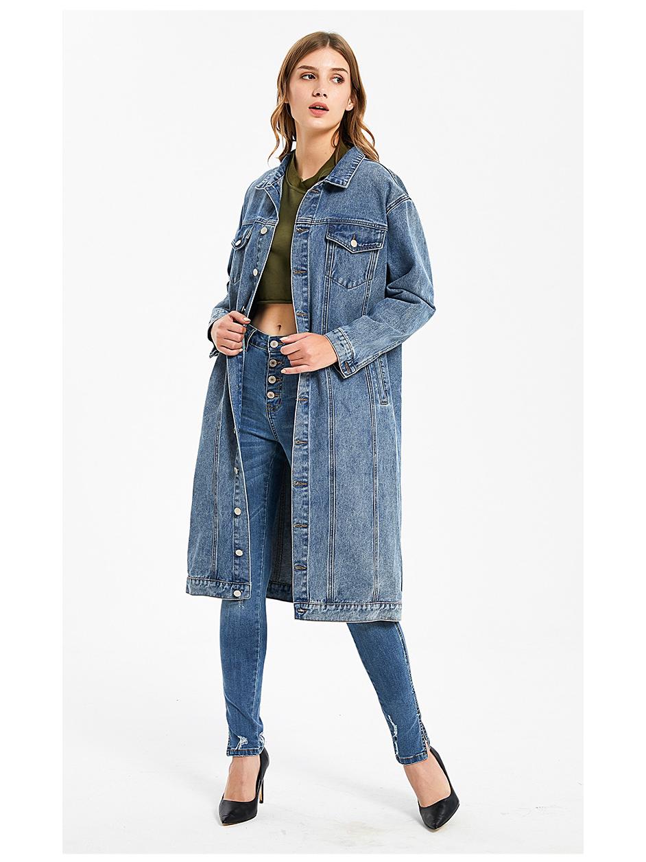 

Женская джинсовая куртка приталенного силуэта с винтажной варкой M синий