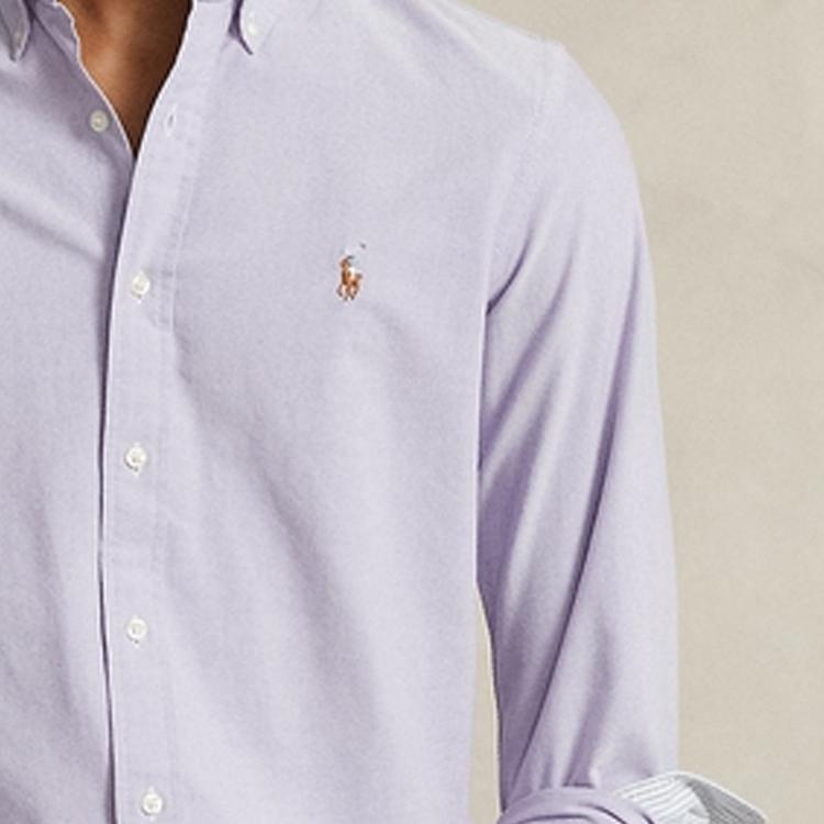 Polo Ralph Lauren Ss24 Pony Embroidered Pointed Collar Single-Breasted Long Sleeve Shirt Men Shirts Thistle MNPOWOV16823436-500