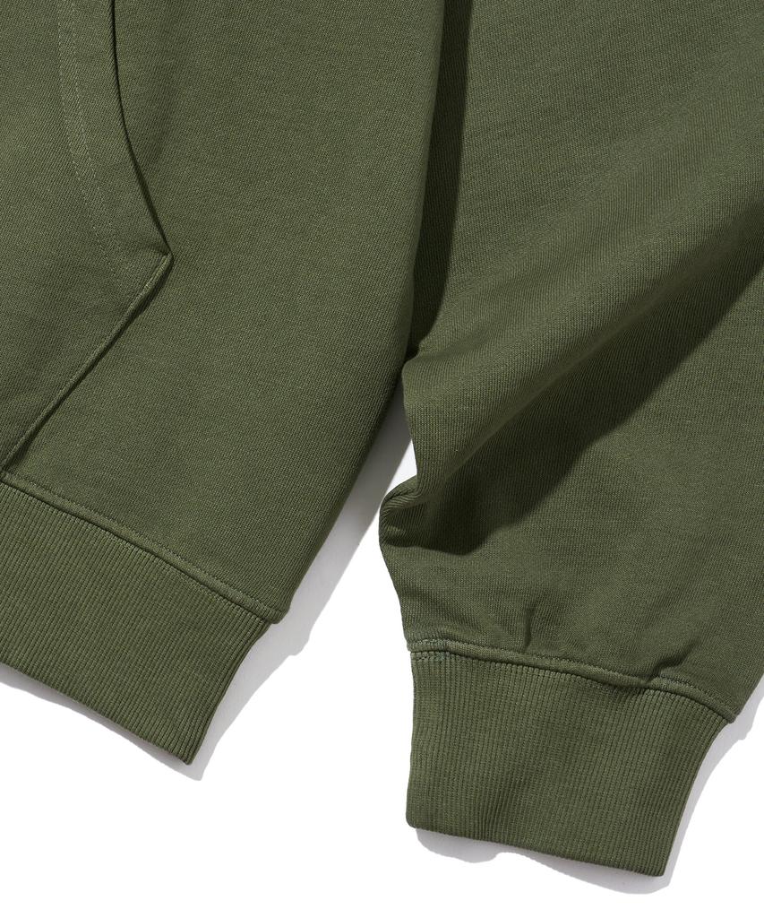 Brownbreath Pigment Tag Hood Zip Up - Khaki