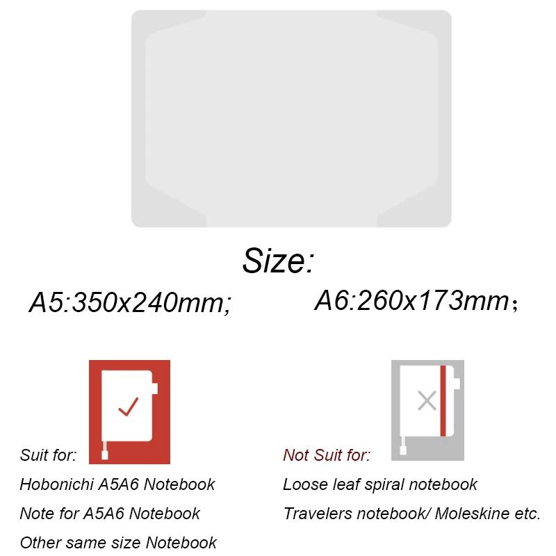 

Fromthenon Прозрачный водонепроницаемый защитный чехол для блокнота Hobo Планировщик Дневник Аксессуары Школьные канцелярские принадлежности Канцелярские товары A6 260x173mm