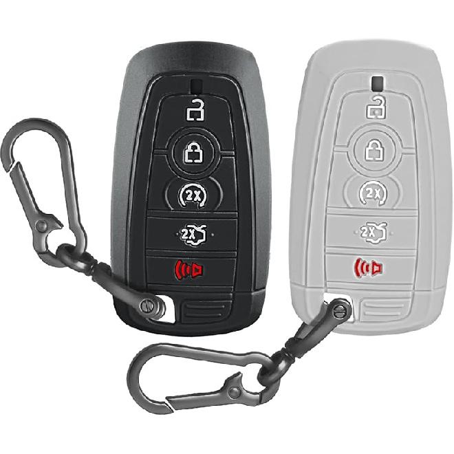 For Ford Key Fob Cover with Keychain, Soft TPU Key Case Shell Full Protection for Ford Explorer Fusion Escape Edge Expedition F150 F250 F350 F450