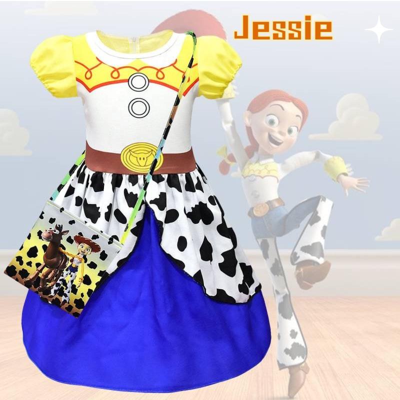 Cotton Princess Dress For Girls Alice Style Short Sleeve Lovely And Charming Ideal For 90-140cm Height