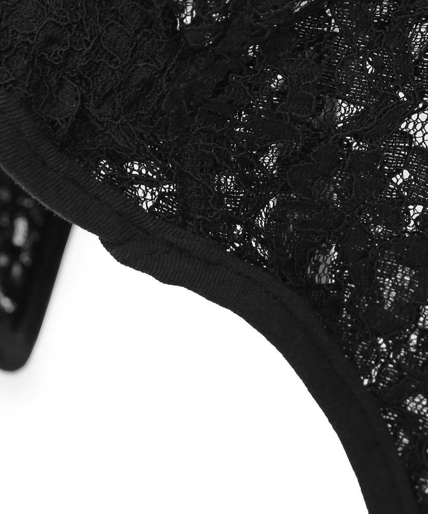 Eondeokeonteulolseutyudio Lace Summer Aircraft Cap Aviator Hat / Double Lace / Black