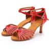 Women's Latin Dance Shoes Satin Dancing Shoes Salsa Party Ballroom Dancing Shoes High Heeled 7cm