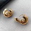 Fashion Seashell Hollow Metal Chunky Hoop Earrings for Women Gold Plated Snail Shell Huggie Earring Statement Jewelry Gifts