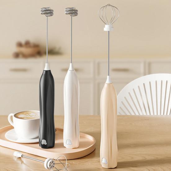Electric Egg Beater Stainless Steel Mixer Low Noise Rechargeable Milk Frother Handheld Electric Coffee Egg Whisk