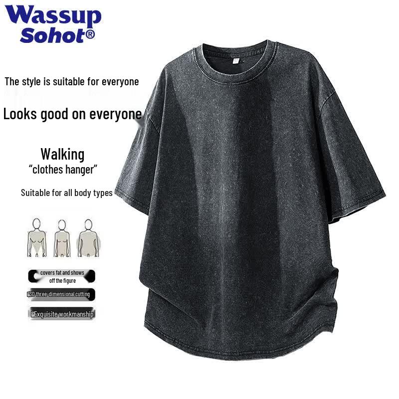 Wassup Sohot Men s Breathable Cooling Cotton Short Sleeve T-Shirt XL