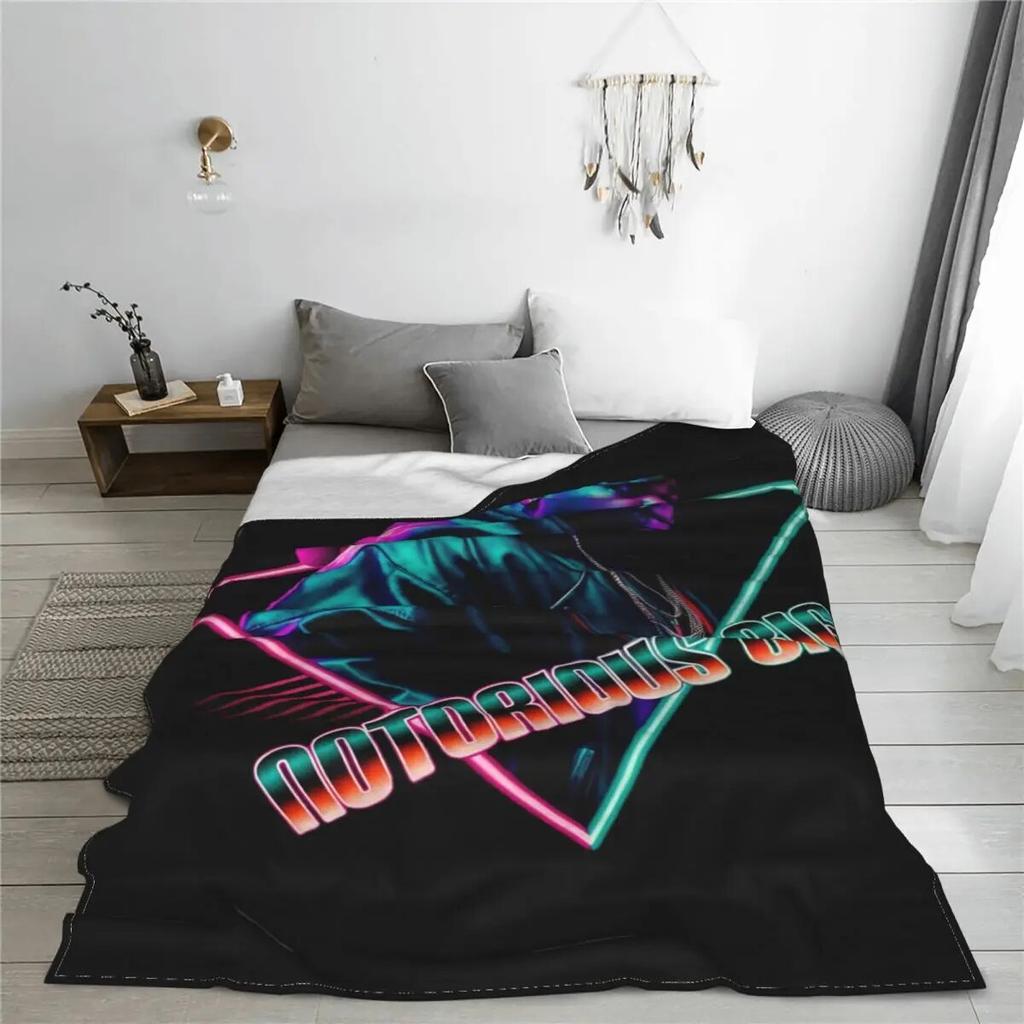 Notorious Big Filtar Sammetstextil Dekor Vintage Cool Rappare Koppla Av Supervarm Pläd för Hem Soffa Quilt